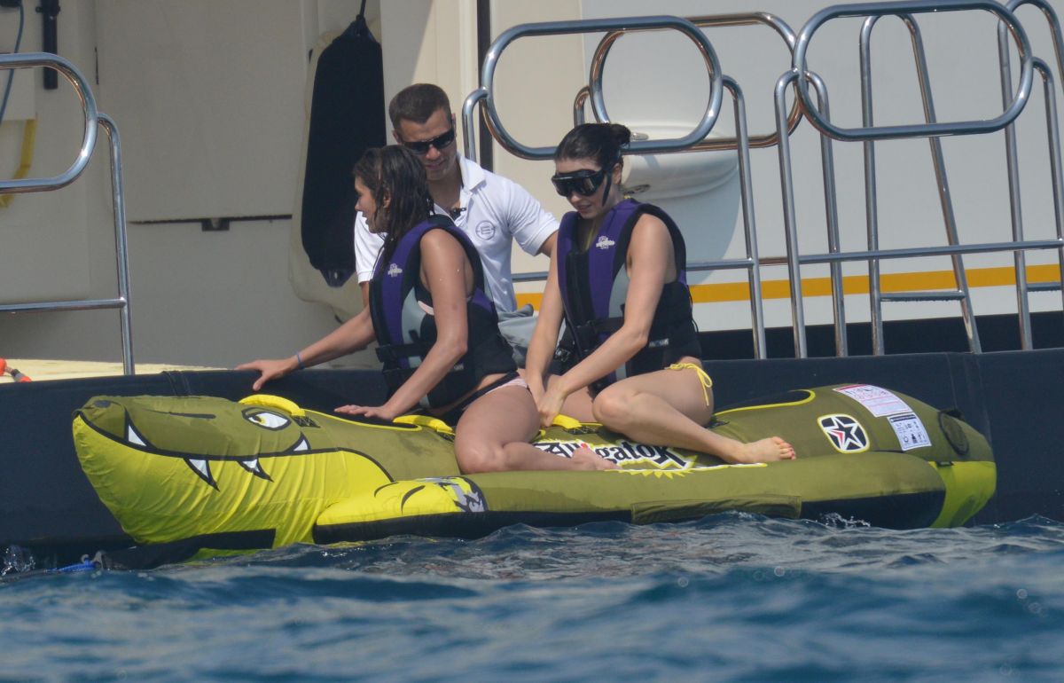 Nina Dobrev In Bikini At A Yacht In St Tropez Hawtcelebs