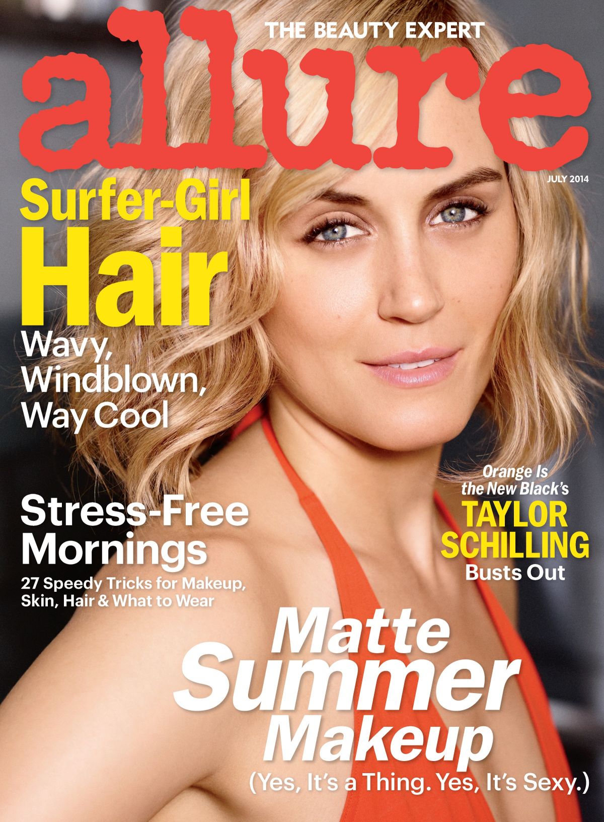 TAYLOR SCHILLING on the Cover of Allure Magazine, July 2014 Issue - taylor-schilling-on-the-cover-of-allure-magazine-july-2014-issue_1