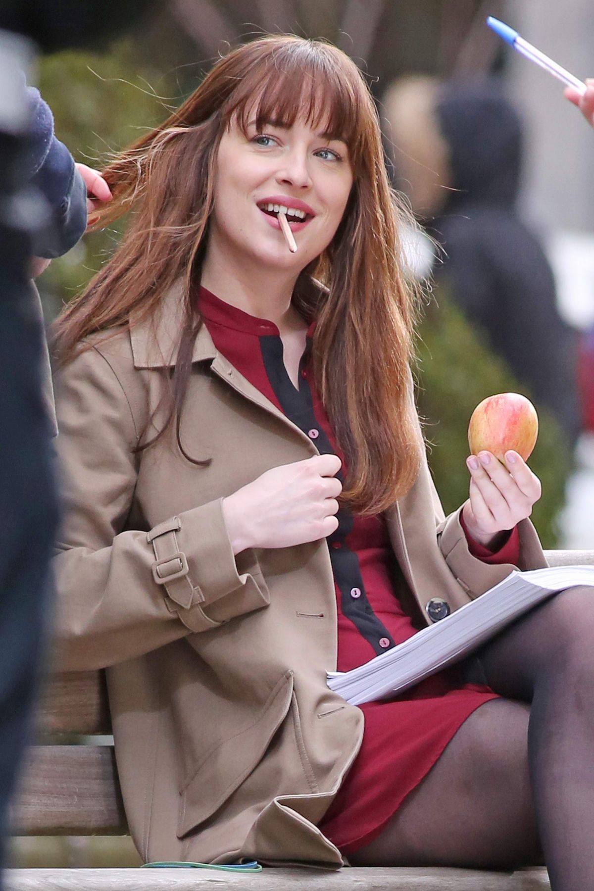 DAKOTA JOHNSON on the Set of ‘Fifty Shades Darker’ in Vancouver 03/14