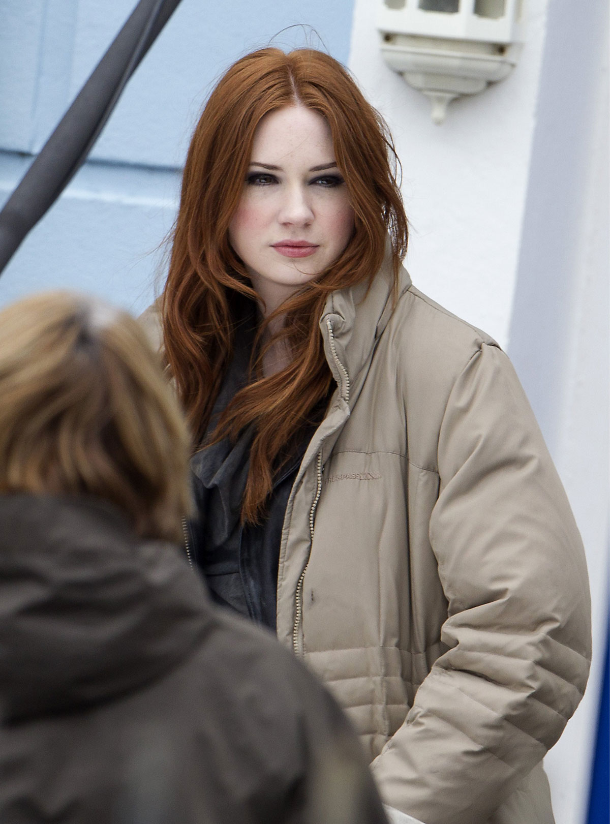 KAREN GILLAN at the Set of Doctor Who in Cardiff - HawtCelebs