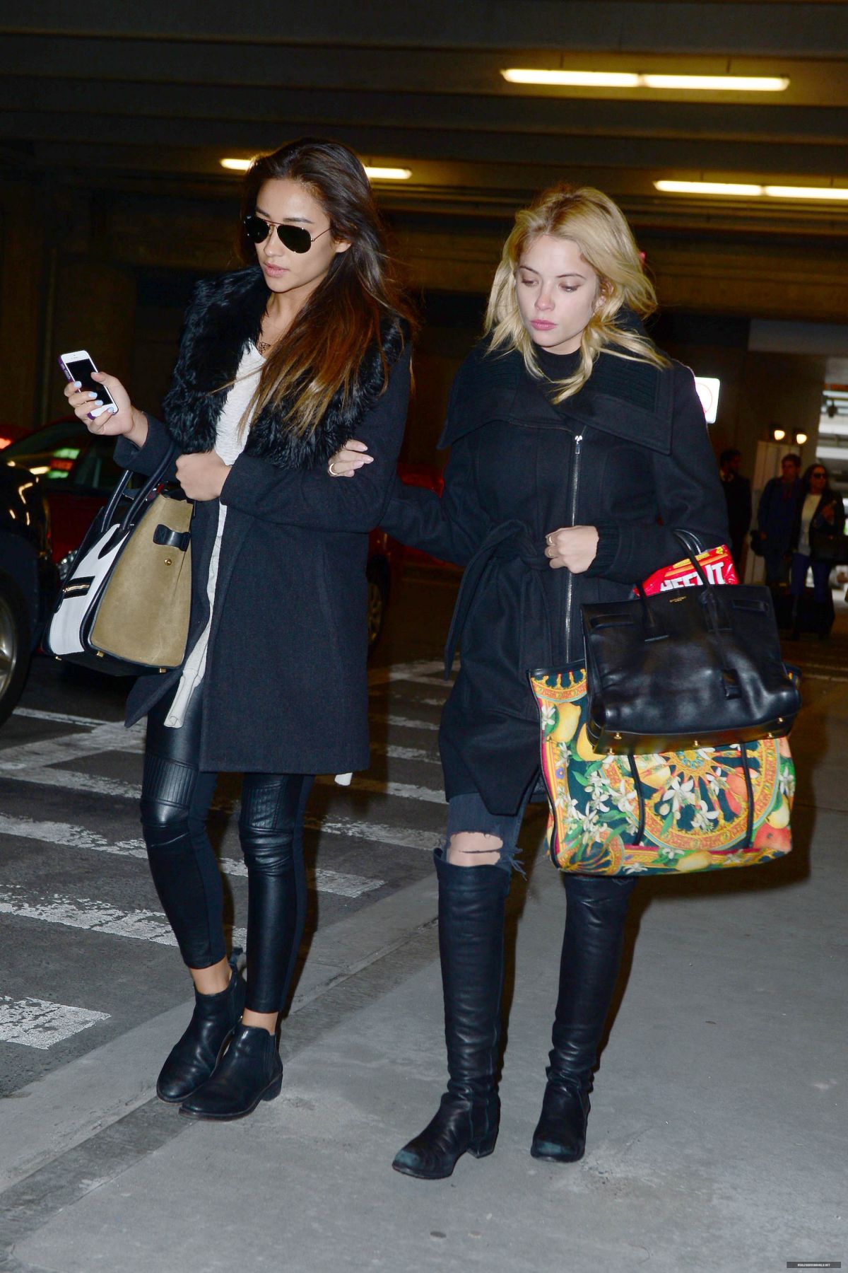 ASHLEY BENSON and SHAY MITCHELL Arrives at JFK Airport in New York ...