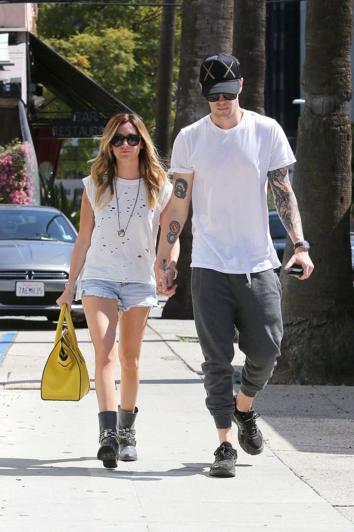 ASHLEY TISDALE and Christopher French Shopping on Robertson Boulevard ...