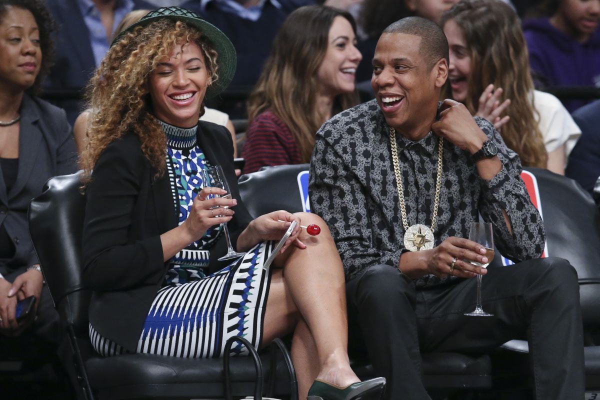 BEYONCE and Jay Z at Brooklyn Nets Basketball Game in New York HawtCelebs