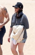 KAT DENNINGS in Shorts on the Beach in Maui – HawtCelebs