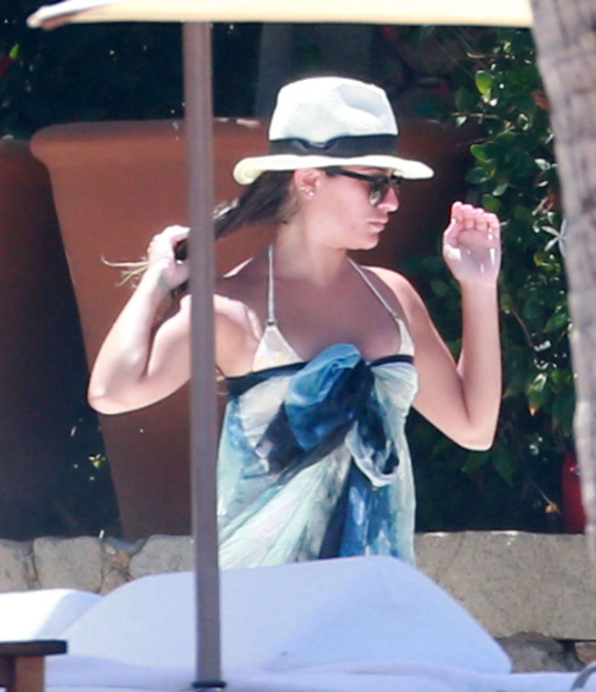 Lea Michele In Bikini At A Pool In Cabo San Lucas Hawtcelebs 