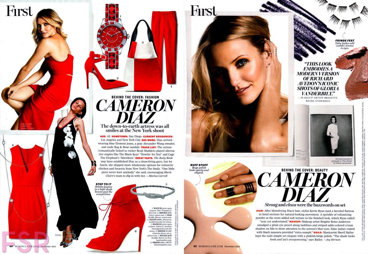 CAMERON DIAZ in Marie Claire Magazine, November 2014 Issue – HawtCelebs