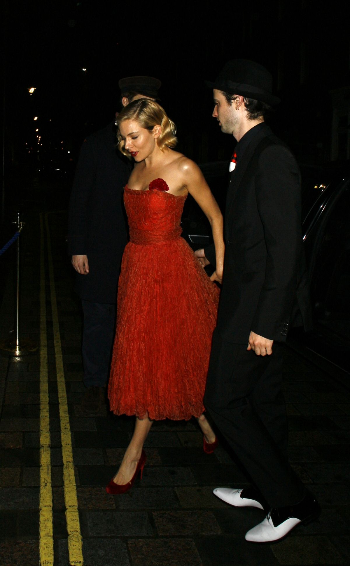 SIENNA MILLER Arrives at Chiltern Firehouse to Celebrate Mario Testino ...