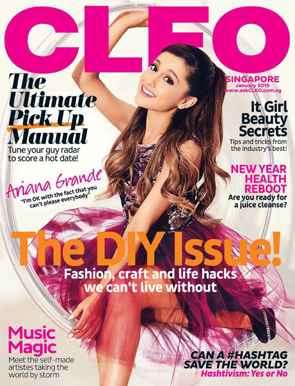 ARIANA GRANDE in Cleo Magazine, Singapore January 2015 Issue – HawtCelebs