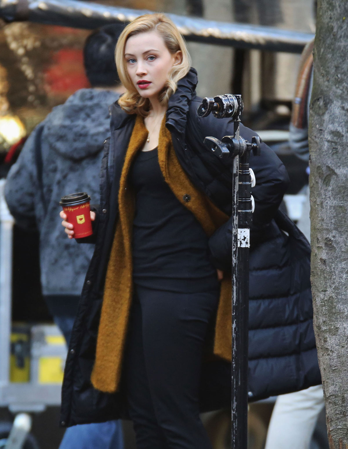 SARAH GADON on the Set of The 9th Life of Louis Drax in Vancouver ...