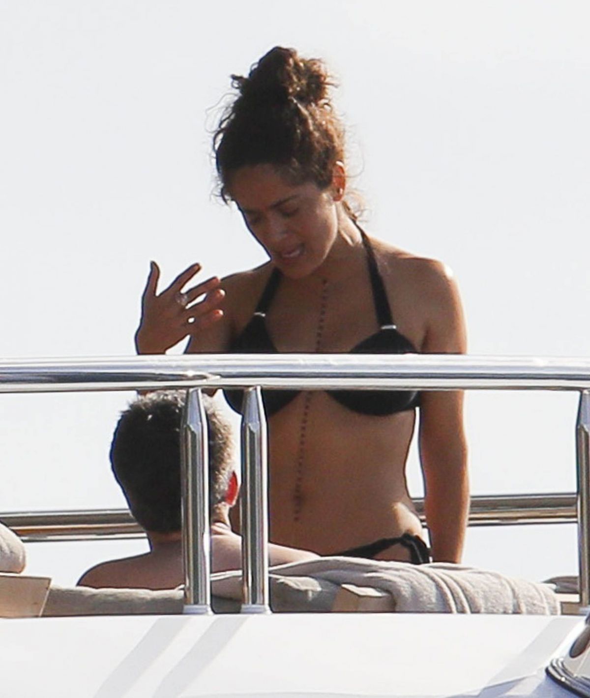 Salma Hayek In Bikini At A Yacht In St Barts Hawtcelebs