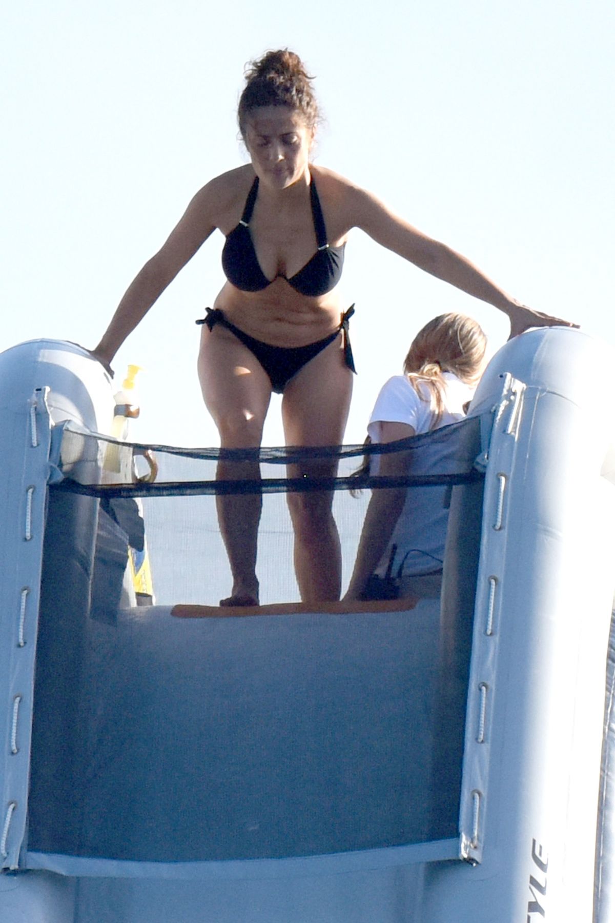 Salma Hayek In Bikini At A Yacht In St Barts Hawtcelebs