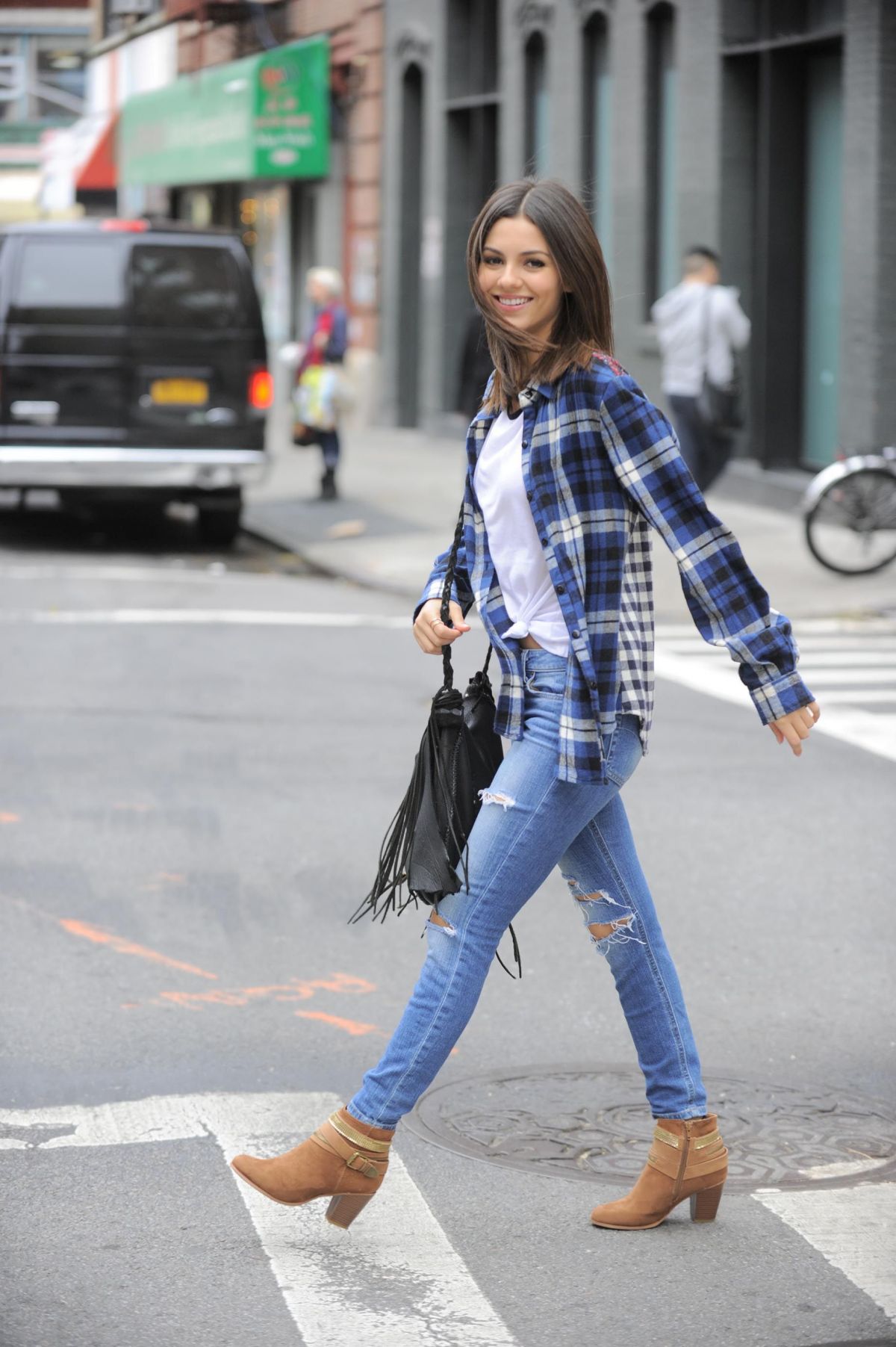 VICTORIA JUSTICE in Jeans Out and About in New York ...