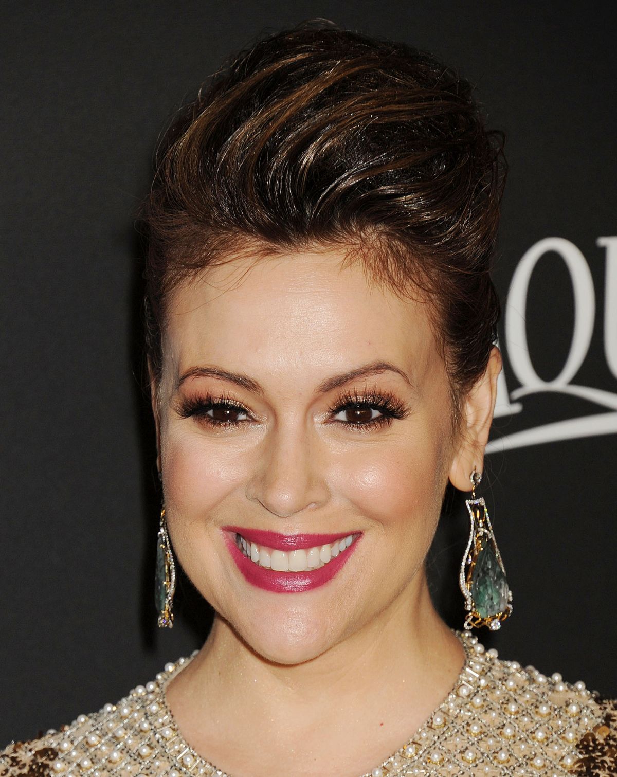 ALYSSA MILANO at Instyle and Warner Bros Golden Globes Party in Beverly