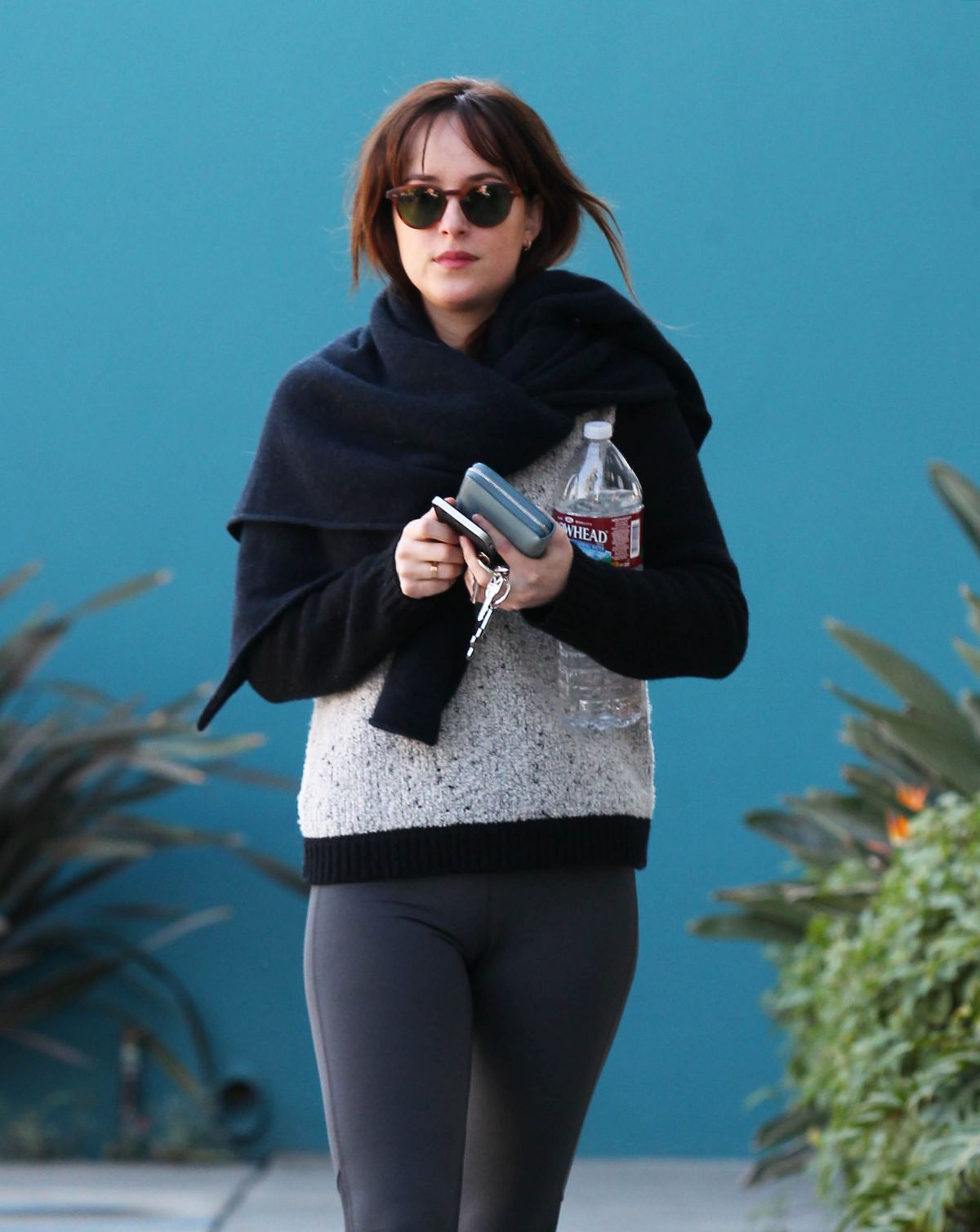 DAKOTA JOHNSON in Tights Out in West Hollywood – HawtCelebs