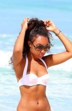 LEIGH-ANNE PINNOCK in White Bikini on the Beach in Barbados 0801