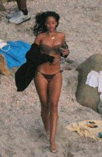 RIHANNA in Bikini at a Beach in St. Barts