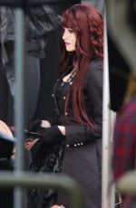 KATHERINE MCNAMARA on the Set of Monsterville the Cabinet of Souls in Vancouver