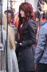 KATHERINE MCNAMARA on the Set of Monsterville the Cabinet of Souls in Vancouver