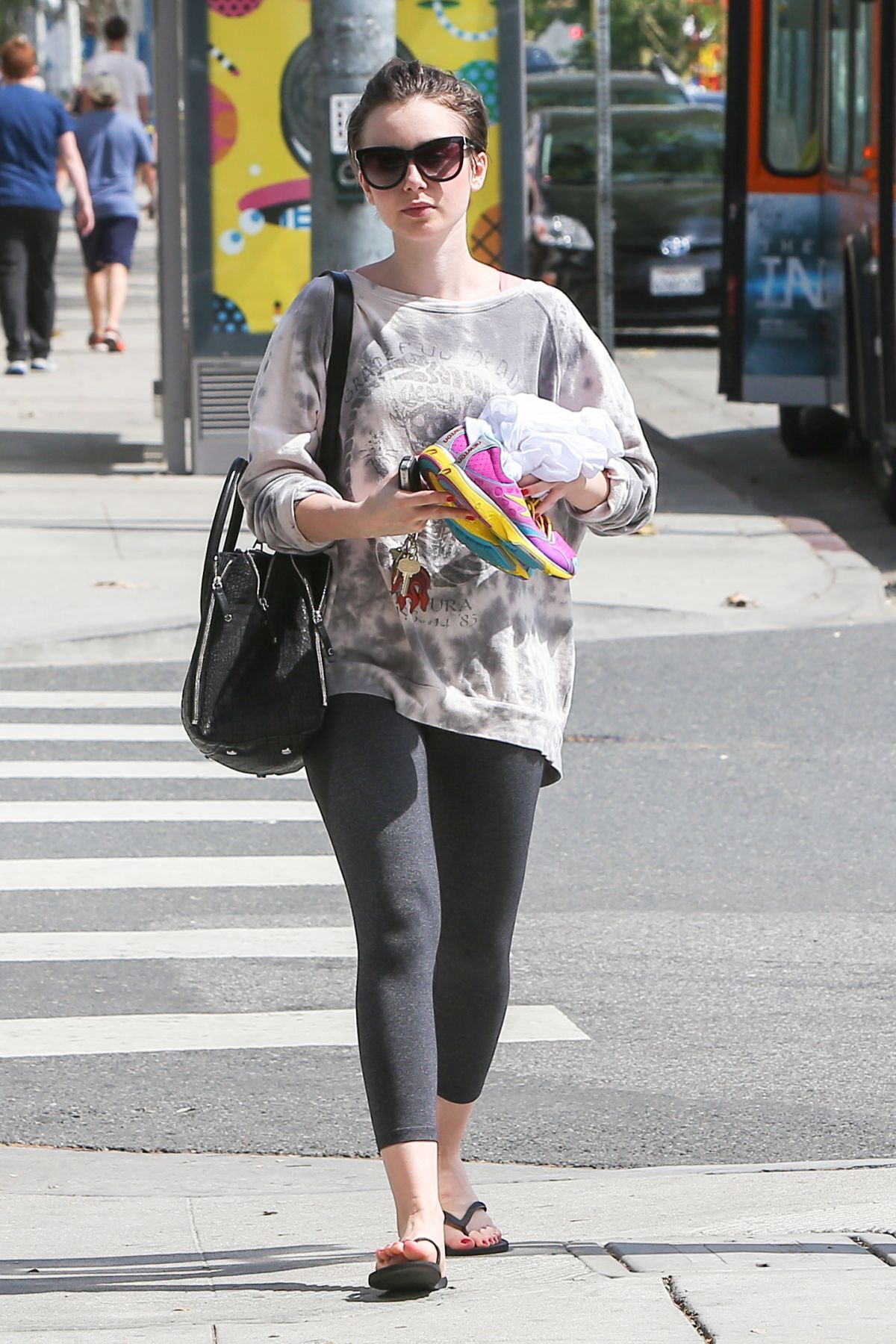 LILY COLLINS in Leggings Leaves a Gym in Eest Hollywood – HawtCelebs
