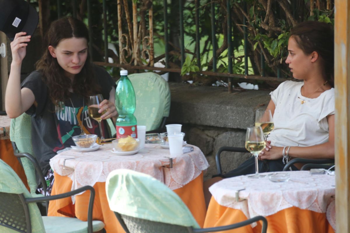 ALICIA VIKANDER Out for Lunch with a Friend in Ischia 07/16/2015 ...