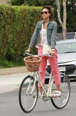 JESSICA ALBA Riding a Bike Out in Malibu 07/05/2015