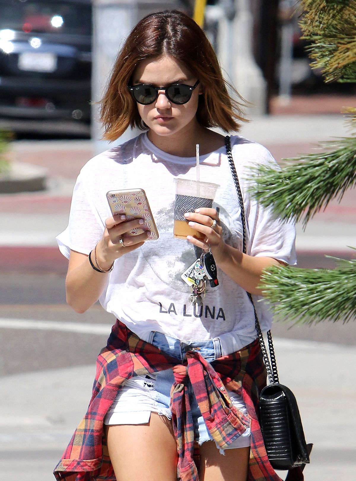 LUCY HALE in Shorts Out in Beverly Hills 08/12/2015 – HawtCelebs