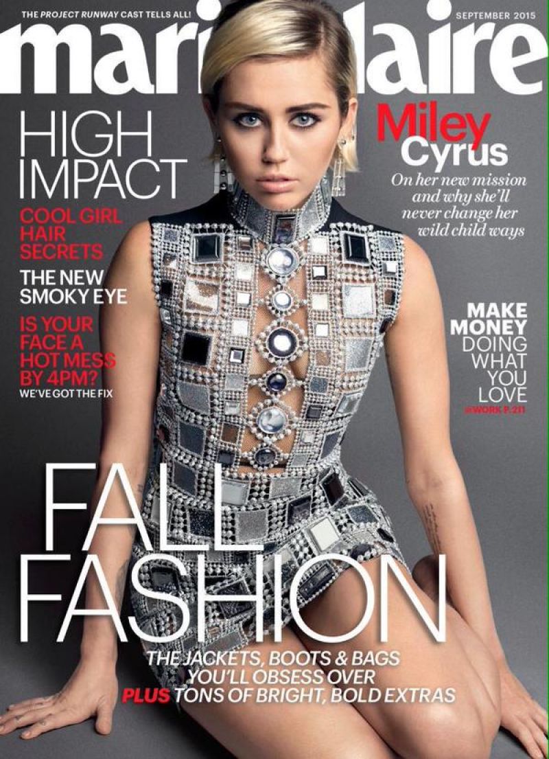Miley Cyrus In Marie Claire Magazine September 2015 Issue Hawtcelebs