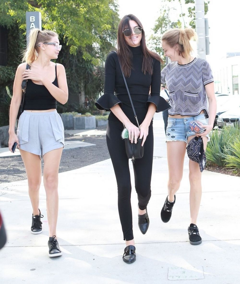 KENDALL JENNER, GIGI HADID and CARA DELEVINGNE Out and About in West ...