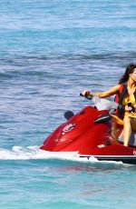 LIZZIE CUNDY in Yellow Bikini at a Beach in Barbados 12/28/2015