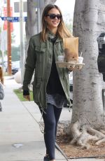 JESSICA ALBA Stops for Breakfast in West Hollywood 01/23/2016