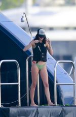 KENDALL JENNER in Bikini at a Yacht in St. Barts 12/31/2015