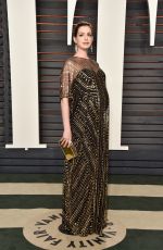 Pregnant ANNE HATHAWAY at Vanity Fair Oscar 2016 Party in Beverly Hills 02/28/2016
