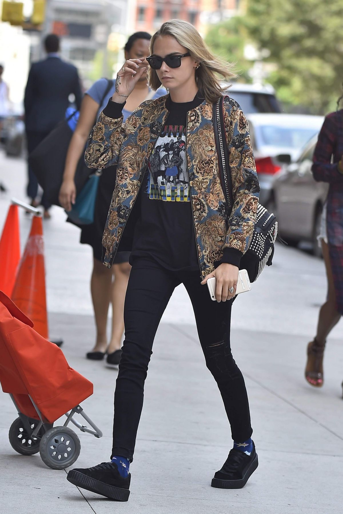 CARA DELEVINGNE Out and About in New York 07/28/2016 – HawtCelebs