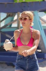 EMMA ROBERTS in Bikini at a Beach in Miami beach 07/14/2016
