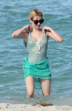 EMMA ROBERTS in Swimsuit at a Beach in Miami 07/14/2016