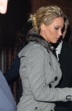 JENNIFER LAWRENCE Leaves Her Hotel in London 12/01/2016