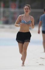 SUKI WATERHOUSE Out Jogging at a Beach in Mexico 01/11/2017