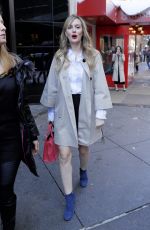 LEIGHTON MEESTER Arrives at Kate Spade Fashion Show in New York 02/10/2017