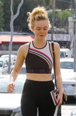 ELLE FANNING Arrives at a Gym in Los Angeles 03/15/2017