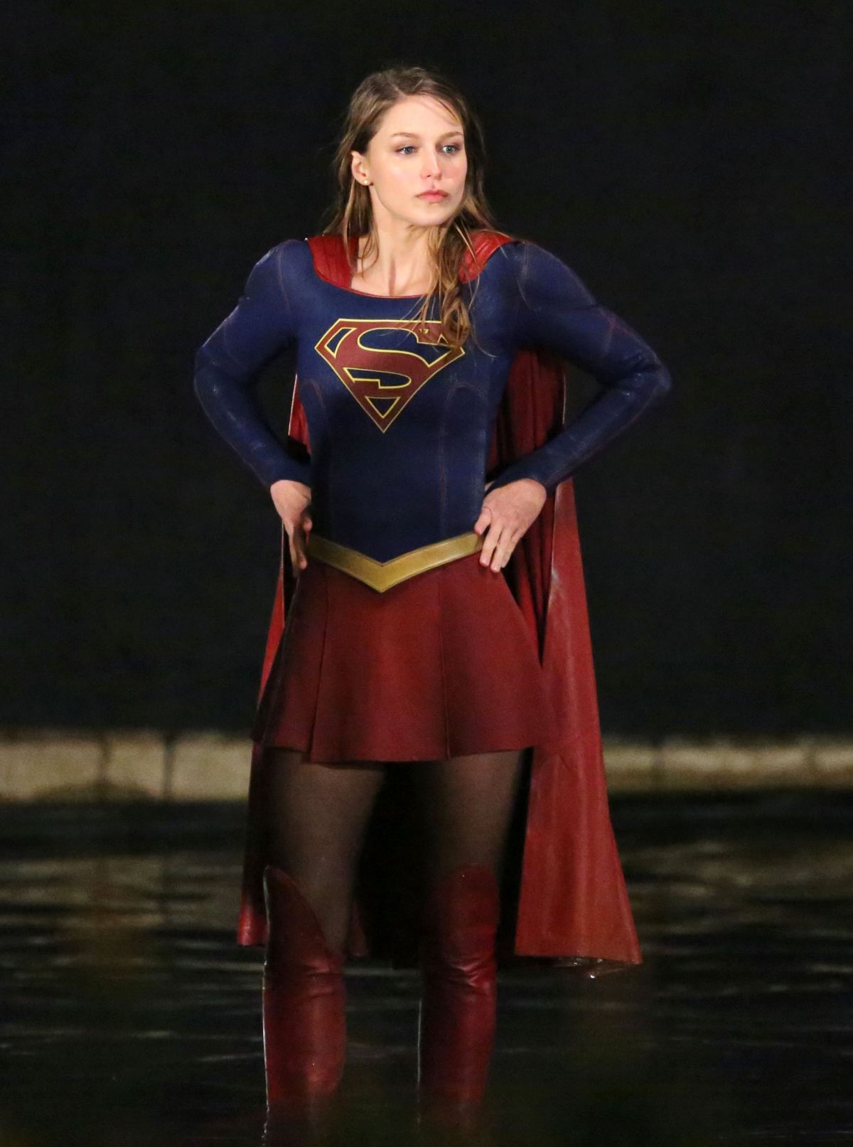 MELISSA BENOIST on the Set of Supergirl in Vancouver 04/27/2017