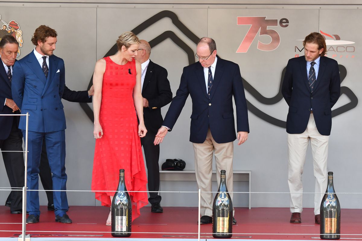 PRINCESS CHARLENE at Podium Ceremony of 75th Monaco F1 Grand Prix in