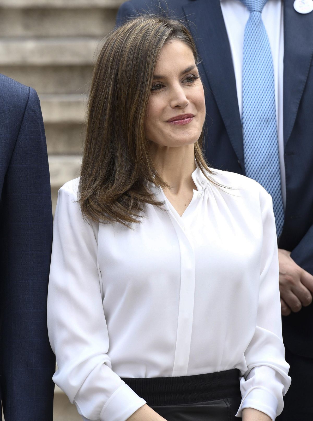 QUEEN LETIZIA Of Spain Arrives at National Library in Madrid 04/05/2017 ...