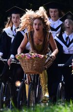 LILY JAMES on the Set of Mamma Mia: Here We Go Again 08/24/2017