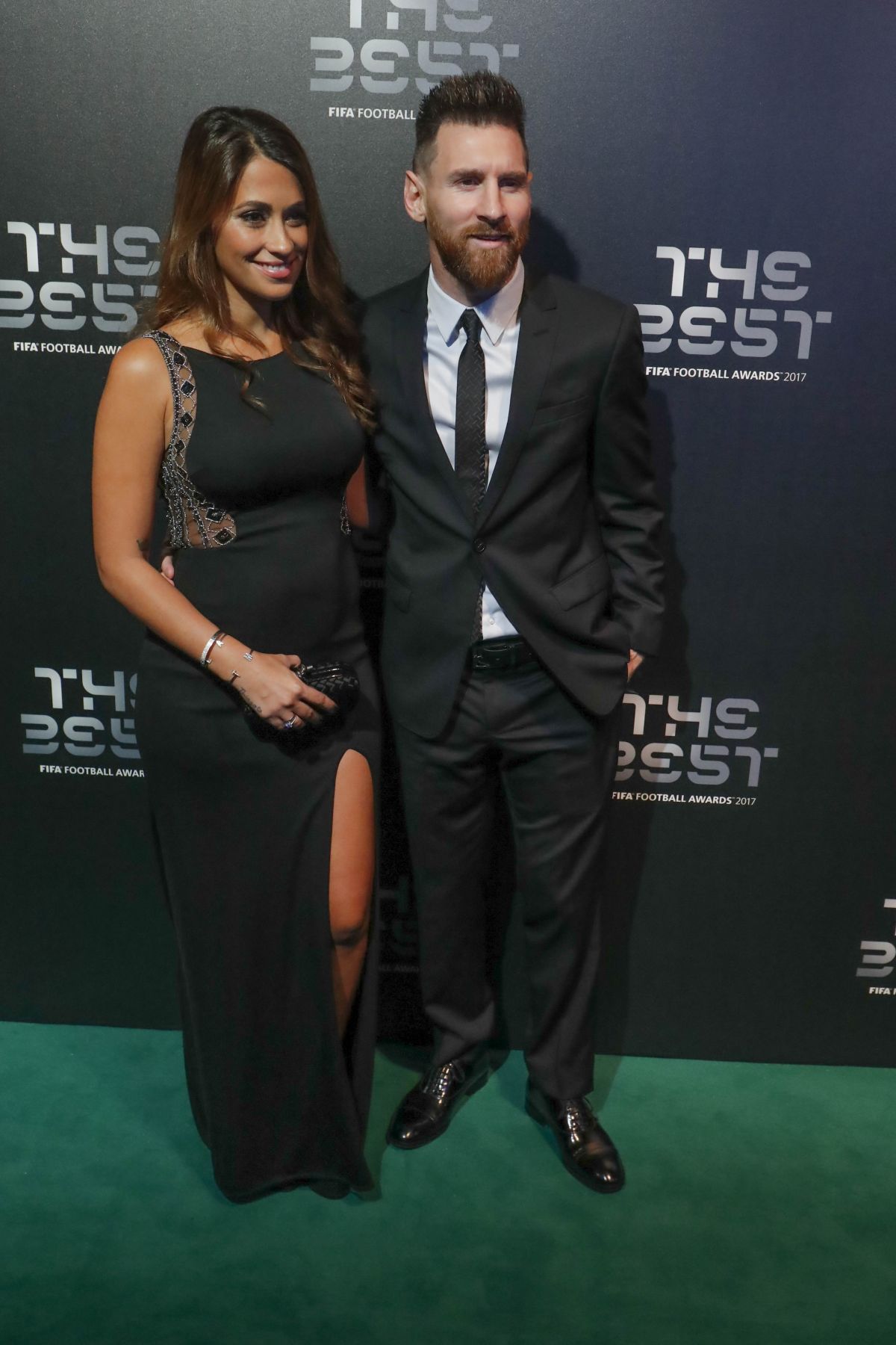 ANTONELLA ROCCUZZO and Lionel Messi at Best Fifa Football Awards in ...