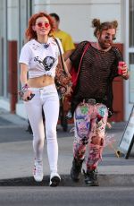 BELLA THORNE Leaves Body Electric Tattoo Shop in West Hollywood 10/10/2017