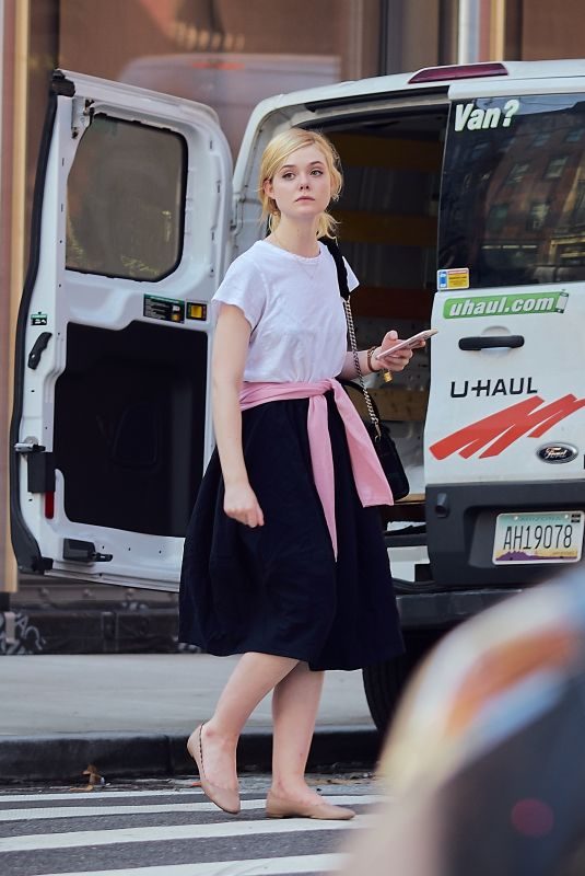 ELLE FANNING on the Set of Untitled Woody Allen Project 10/10/2017