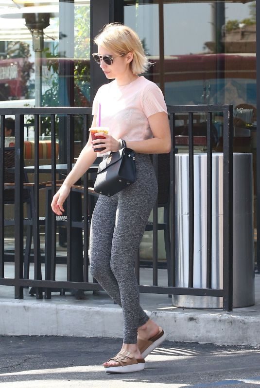EMMA ROBERTS at a Coffee Bean in Hollywood 10/02/2017