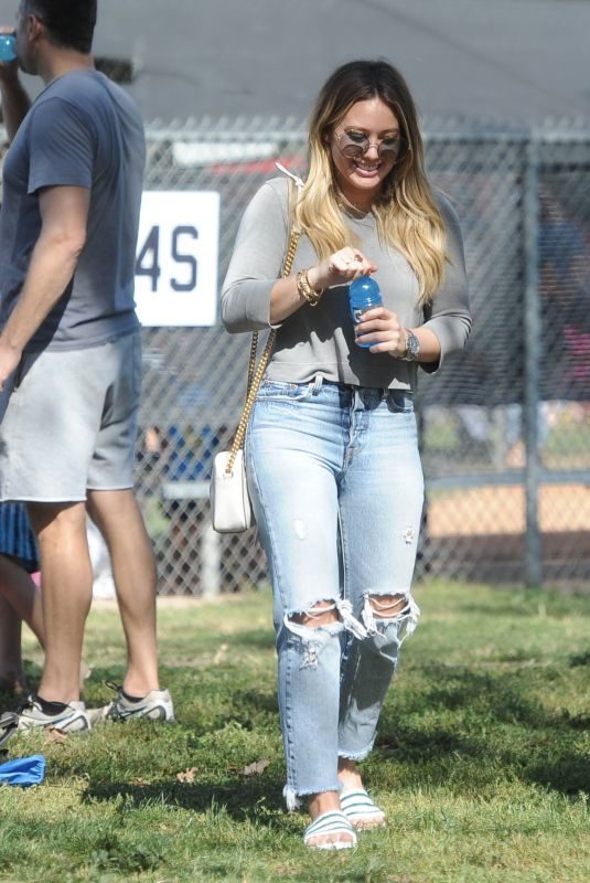 HILARY DUFF at Her Son’s Little League Game in Los Angeles 10/14/2017