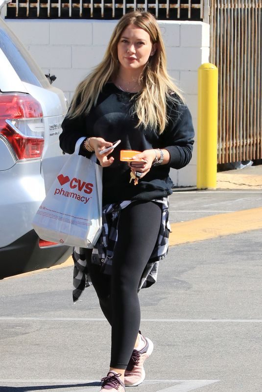 HILARY DUFF Shopping at CVS in Los Angeles 10/17/2017