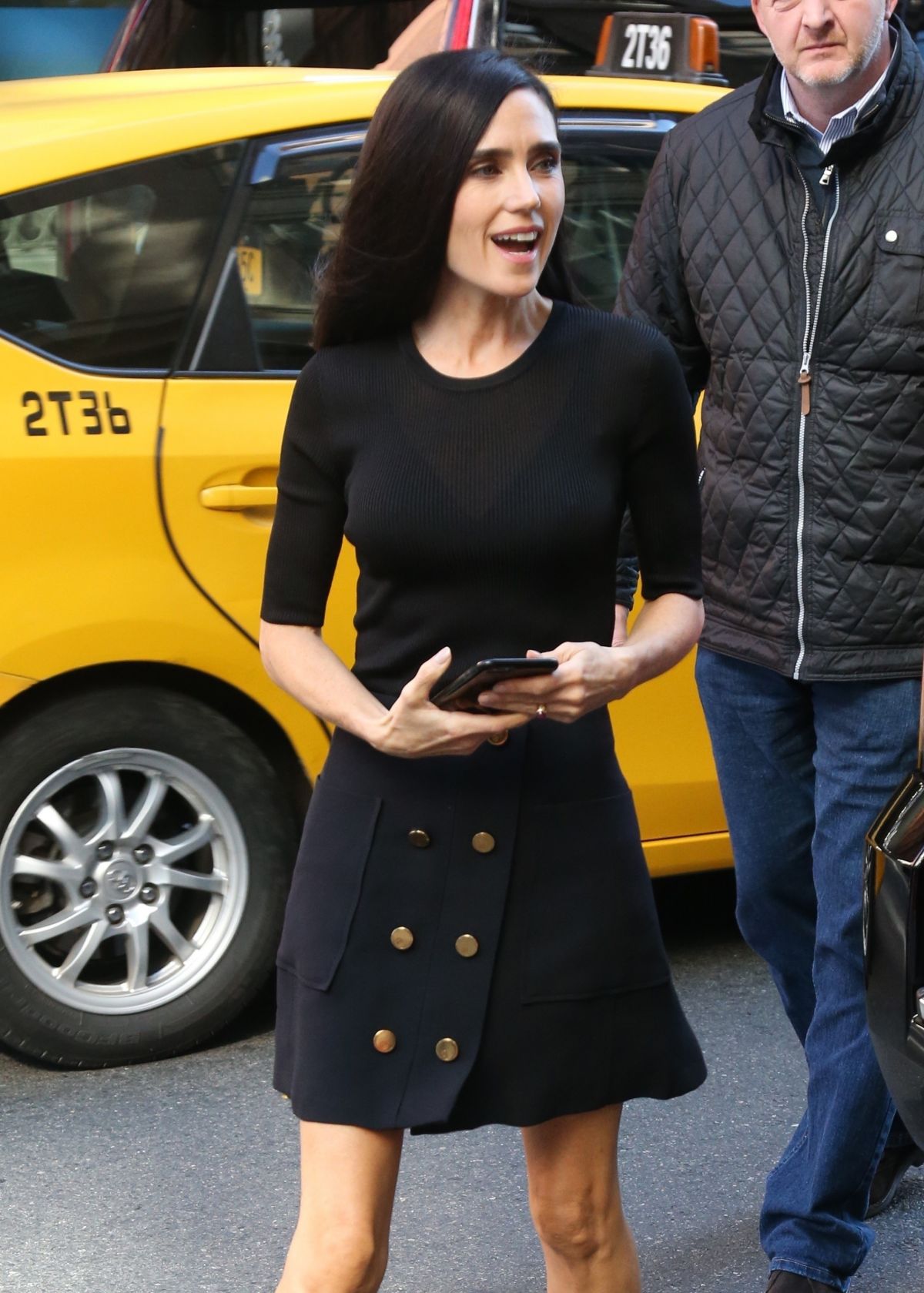 New York, NY, USA. 17th Oct, 2017. Jennifer Connelly, seen at AOL BUILD  studios to promote her film ONLY THE BRAVE out and about for Celebrity  Candids - TUE, New York, NY